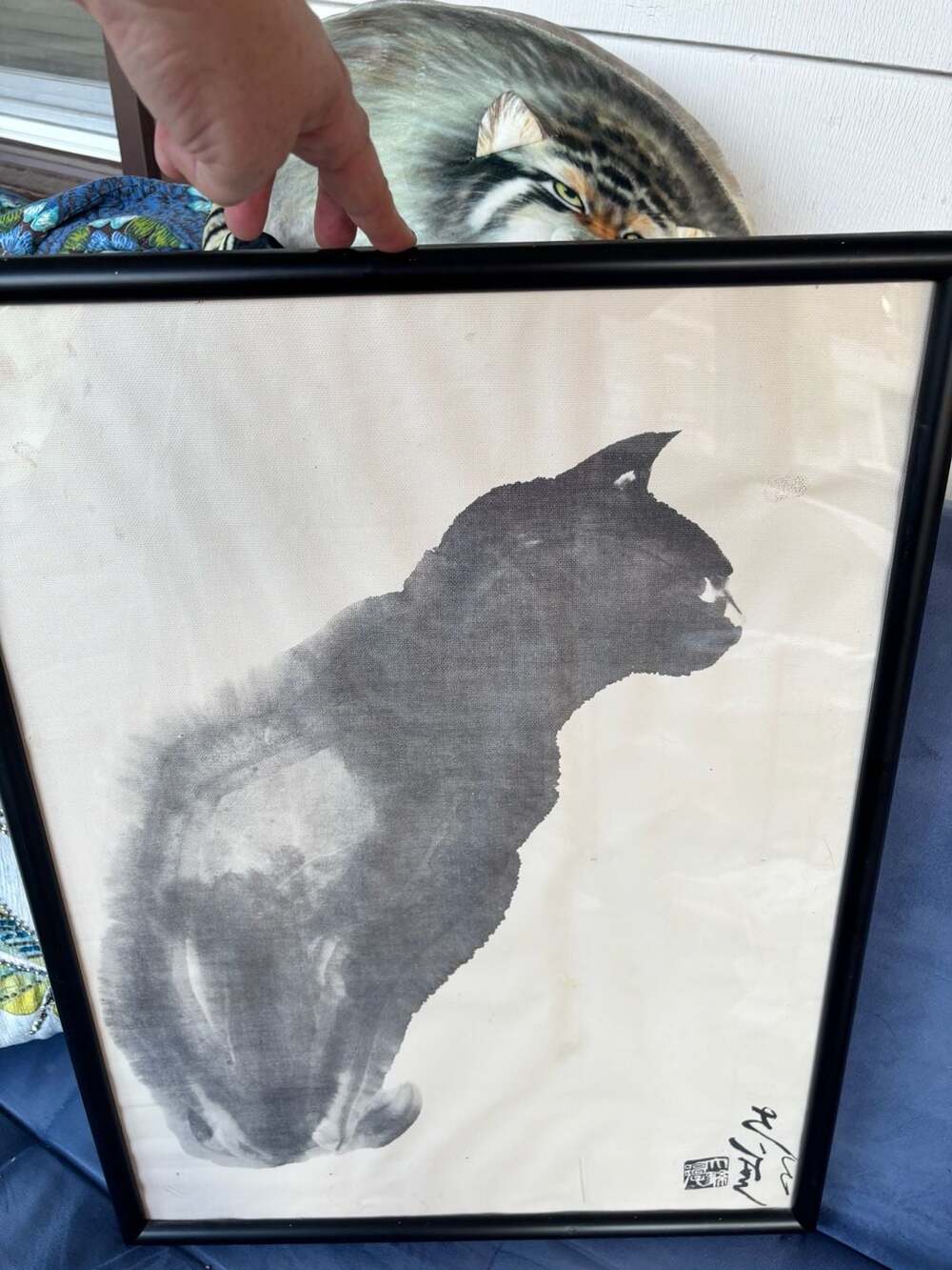 David Kwo Da Wei Chinese Cat Lithograph Print Framed Lambert Studios